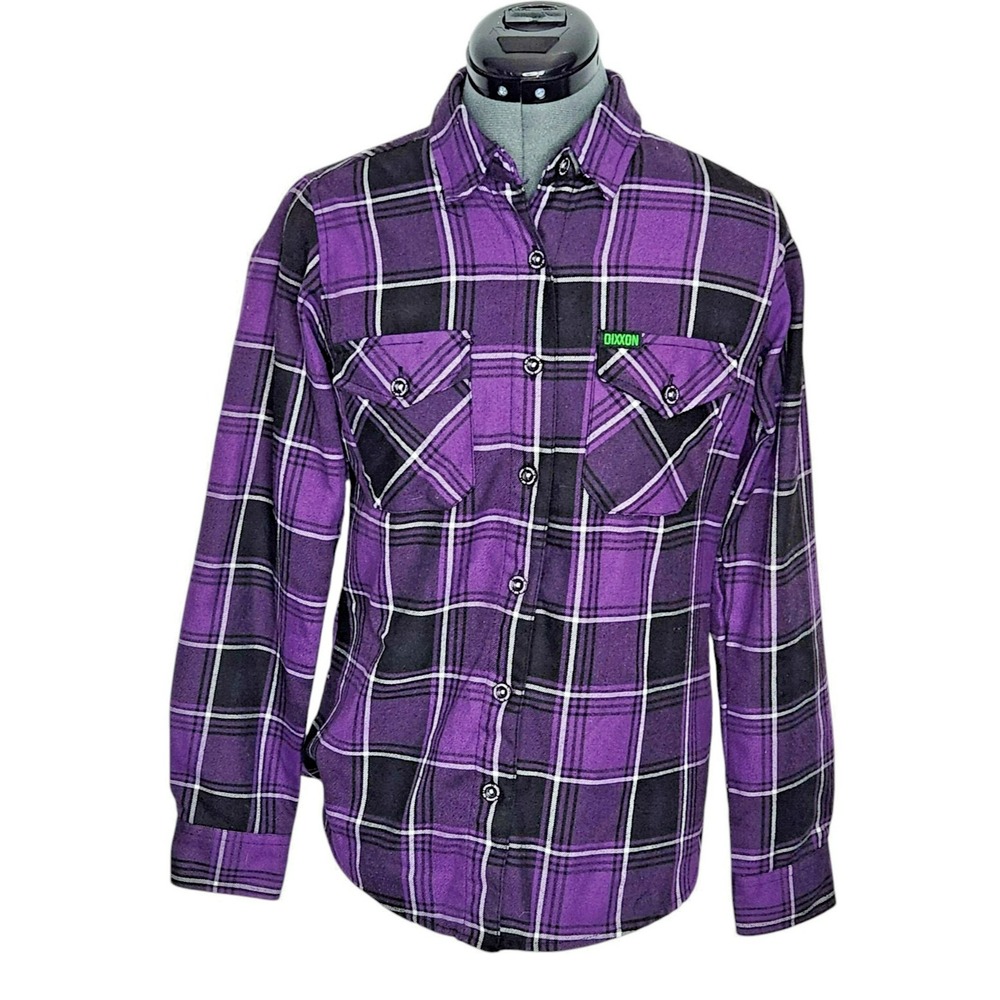 Dixxon Flannel Co‎ The Regan Purple Black Plaid Button Up Shirt Womens Small